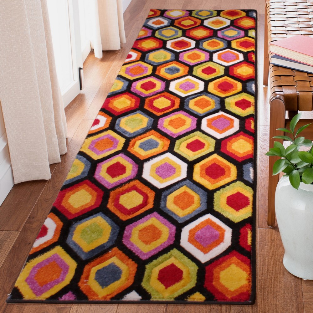 Spectra Marco Carved Geometric Modern Runner Rugs in Multi